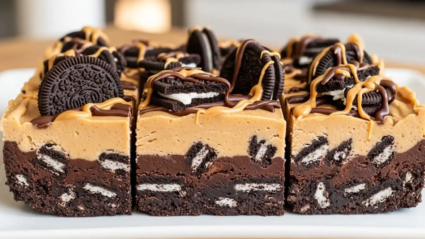 Creamy & Crunchy Peanut Butter Oreo Fudge Dessert